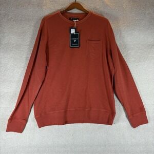 Cremieux Classics Men's Sweater Crew Neck XL Coral Solid‎ 100% Cotton NWT $79.50